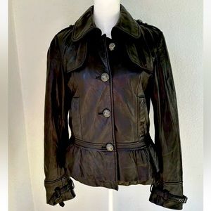 Guess Vintage Genuine Black BUTTER SOFT Leather Jacket Size Small MINT